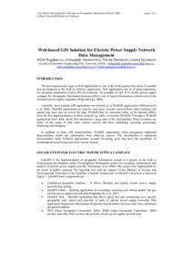 12th AGILE International Conference on Geographic Information Science 2009 Leibniz Universität Hannover, Germany page 1 of 5  Web-based GIS Solution for Electric Power Supply Network