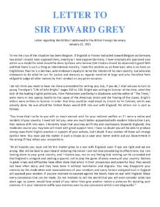LETTER TO SIR EDWARD GREY by Theodore Roosevelt