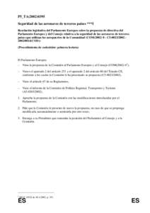 P5_TA[removed]Seguridad de las aeronaves de terceros países ***I Resolución legislativa del Parlamento Europeo sobre la propuesta de directiva del Parlamento Europeo y del Consejo relativa a la seguridad de las aeron