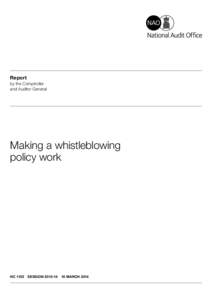 Anti-corporate activism / Dissent / Freedom of speech / Labour law / Whistleblower / Public Interest Disclosure Act / National Audit Office / Accountability / Audit / Ethics / Business / Auditing