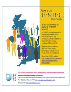 Are you funded? Or are you thinking of applying for ESRC funding? All ESRC-funded research