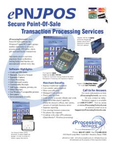ePNJPOS  Secure Point-Of-Sale Transaction Processing Services MagTek® BT-90 Encrypted Bluetooth MagStripe