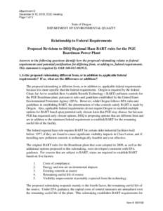 Oregon EQC Meeting (December 2010), Item K, Attachment D, Relationship to Federal Requirements, Regional Haze BART Rules for PGE Boardman Power Plant