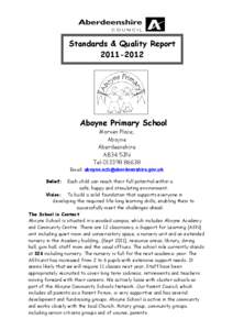 Standards & Quality Report[removed]Aboyne Primary School Morven Place, Aboyne