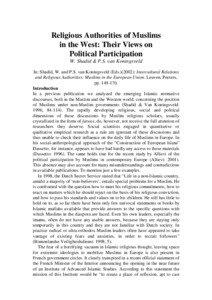 Religious Authorities of Muslims in the West: Their Views on Political Participation