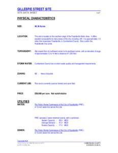 GILLESPIE STREET SITE SITE DATA SHEET 1 of 7  PHYSICAL CHARACTERISTICS