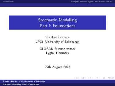 Stochastic Modelling  Part IV: Variance