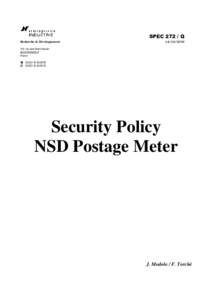 Computer security / FIPS 140-2 / FIPS 140 / Knowledge / Information Based Indicia / Postage meter / Neopost / Indicia / United States Postal Service / Postal system / Cryptography standards / Philately