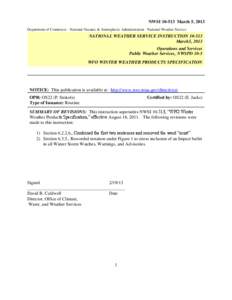 NWSI[removed]March 5, 2013 Department of Commerce · National Oceanic & Atmospheric Administration · National Weather Service