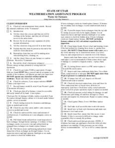    ATTACHMENT #22 STATE OF UTAH WEATHERIZATION ASSISTANCE PROGRAM