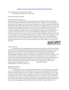 Southern Campaign American Revolution Pension Statements & Rosters Pension Application of Peter Cleer (Cler) S35835 Transcribed and annotated by C. Leon Harris. [Capitalization partly corrected] Seventh District of Penns