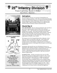 THE 25TH INFANTRY TROPIC LIGHTNING DIVISION