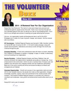 The Volunteer Buzz Winter 2014 Volume 9, No. 1