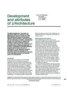 Development and attributes of z/Architecture
