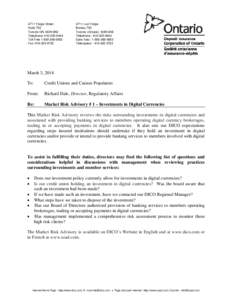Microsoft Word - Market Risk Advisory # 1 – Investments in Digital Currencies Letter.doc