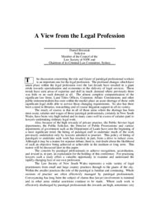 A view from the legal professions