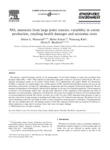 ARTICLE IN PRESS  Atmospheric Environment–2866 www.elsevier.com/locate/atmosenv  NOx emissions from large point sources: variability in ozone