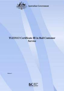 TLI33113 Certificate III in Rail Customer Service