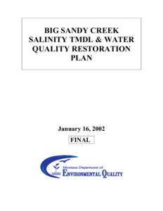Montana DEQ - Big Sandy Creek Salinity TMDL & Water Quality Restoration Plan