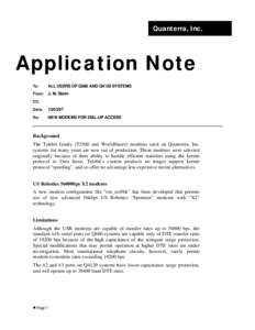 Quanterra, Inc.  Application Note To:  ALL USERS OF Q680 AND Q4120 SYSTEMS