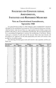 Nebraska State Government  245 Statistics on Constitutional Amendments,