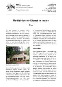 VIA e.V. Verein für internationalen und interkulturellen Austausch Programmleitung Indien  Paula Bethge