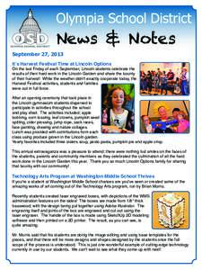 Olympia School District  News & Notes September 27, 2013