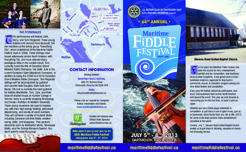 The Rotary Club of Dartmouth East & the Festival Commitee present • 64th Annual • The Fitzgeralds