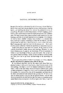 DAVID LEWIS  RADICAL INTERPRETATION