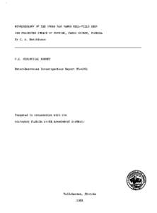 HYDROGEOLOGY OF THE CROSS BAR RANCH WELL-FIELD AREA AND PROJECTED IMPACT OF PUMPING, PASCO COUNTY, FLORIDA By C. B. Hutchinson U.S. GEOLOGICAL SURVEY