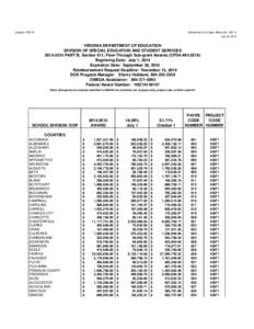 created: [removed]Attachment A to Supts. Memo No[removed]July 25, 2014  VIRGINIA DEPARTMENT OF EDUCATION