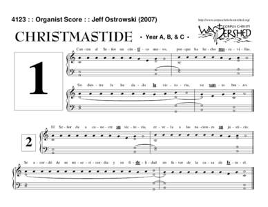 4123 : : Organist Score : : Jeff Ostrowski[removed]CHRISTMASTIDE Can - ten  