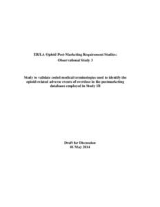 ER/LA Opioid Post-Marketing Requirement Studies: Observational Study 3