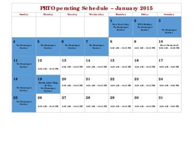 M-PRT Operating Schedule -- August 2008