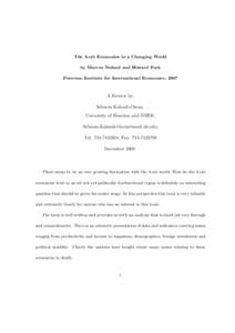 The Arab Economies in a Changing World by Marcus Noland and Howard Pack Peterson Institute for International Economics, 2007 A Review by: Sebnem Kalemli-Ozcan