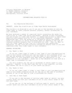 Illinois Department of Revenue J. Thomas Johnson, Director 101 West Jefferson Street Springfield, Illinois[removed]INFORMATIONAL BULLETIN FY86-54