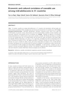 Blackwell Science, LtdOxford, UKADDAddiction0965-2140© 2006 Society for the Study of Addiction 101 Original Article Correlates of cannabis use Tom ter Bogt et al.