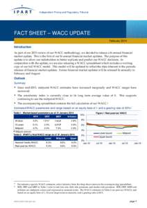 Independent Pricing and Regulatory Tribunal  FACT SHEET – WACC UPDATE p  February 2014