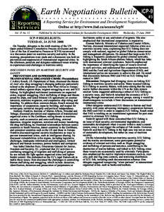 Earth Negotiations Bulletin  ......................... ICP-9 #3
