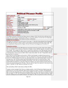 Political Prisoner Profile AAPP CASE NO.: