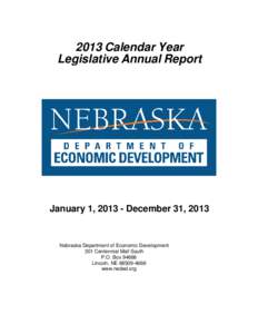Microsoft Word - FINAL 2013 Calendar Year DED Legislative Annual Report