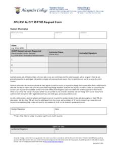 Microsoft Word - COURSE AUDIT STATUS Request Form.docx