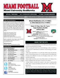 Miami Football Miami University RedHawks 670 All-Time Wins 2011 GoDaddy.com Bowl