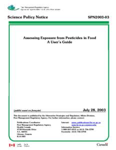 Science Policy Notice - SPN2003-03