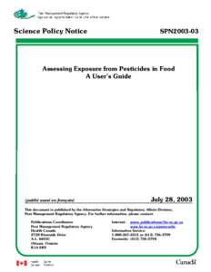 Pesticides / Medicine / Environmental health / Soil contamination / Insecticides / Pesticide / Food Quality Protection Act / Reference dose / Acceptable daily intake / Environment / Toxicology / Health