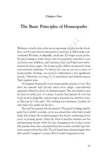 Chapter One  AL The Basic Principles of Homeopathy
