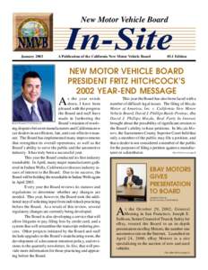 New Motor Vehicle Board  January 2003 In-Site