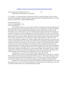 Southern Campaign American Revolution Pension Statements & Rosters Pension Application of Richard Clark X149 Transcribed and annotated by C. Leon Harris VA