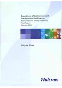 Department of the Environment Transport and the Regions Sedimentation in Storage Reservoirs Final Report February 2001