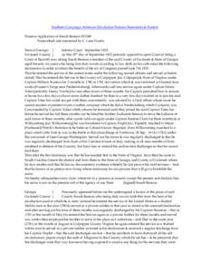 Southern Campaign American Revolution Pension Statements & Rosters Pension Application of Enoch Benson S31549 Transcribed and annotated by C. Leon Harris State of Georgia } Inferior Court September 1832 Gwinnett County }